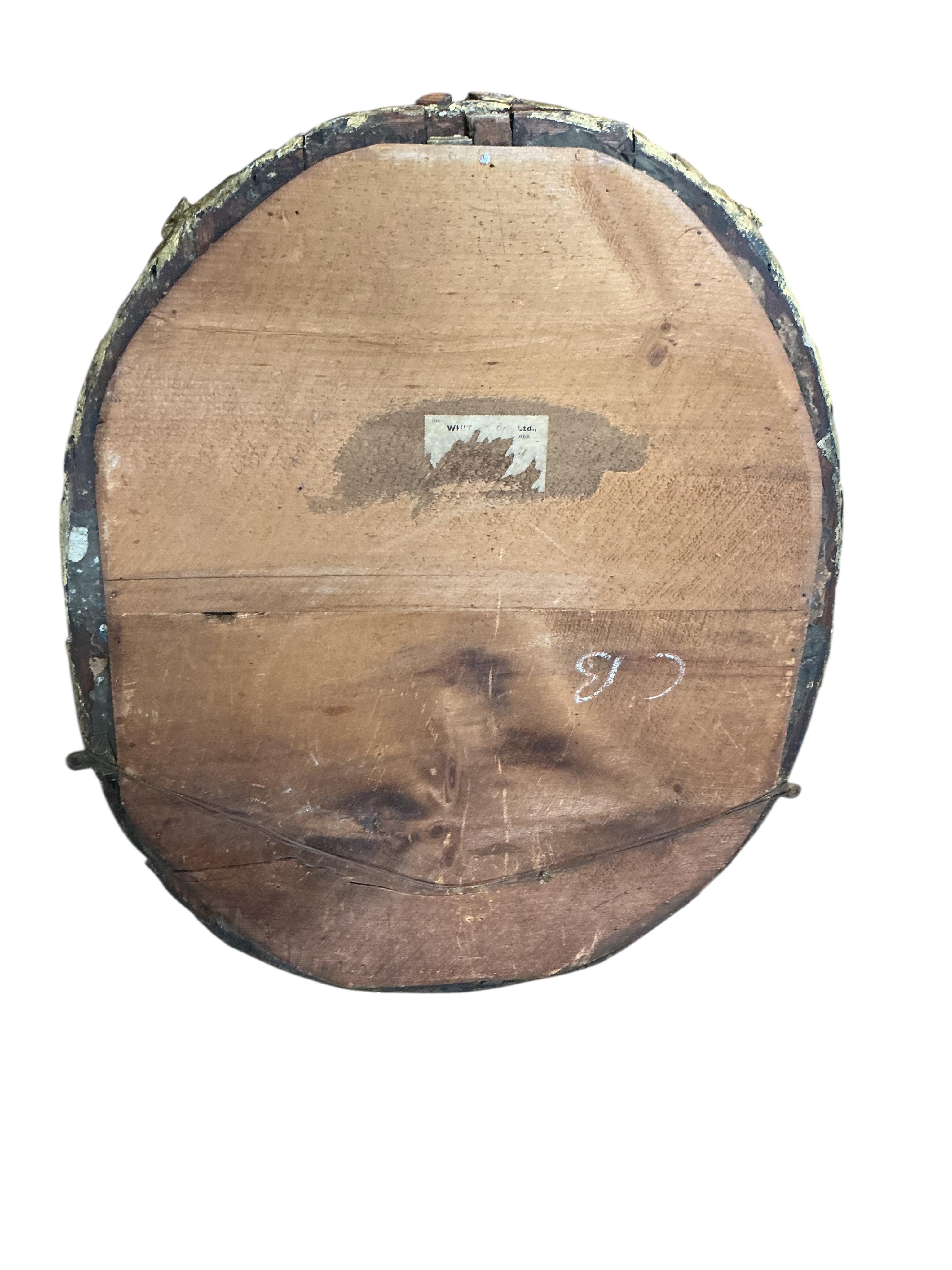 A Victorian oval giltwood and composition wall mirror, width 48cm, height 58cm